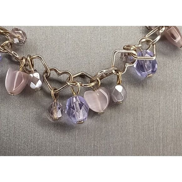 IJC Italy 925 Silver Lilac Beaded Bracelet, Necklace Set Bridal‎ Formal Prom - Picture 2 of 9
